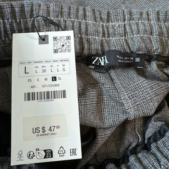 Zara Barrel Fit Elastic Waistband Pants - Picture 5 of 6